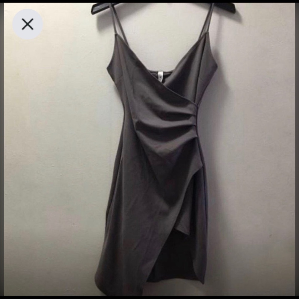Black slit cocktail dress